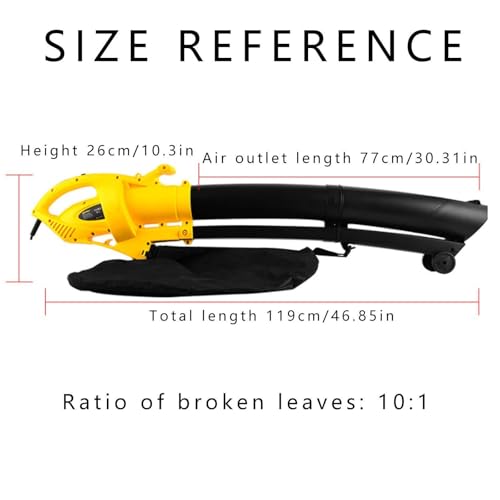 3000W Electric Leaf Blower and Vacuum & Shredder,Garden Leaf Grass Hedge Blower with 6 Speed/35L Large Capacity Bag, 10:1 Shrratio for Snow Removal - Image 3