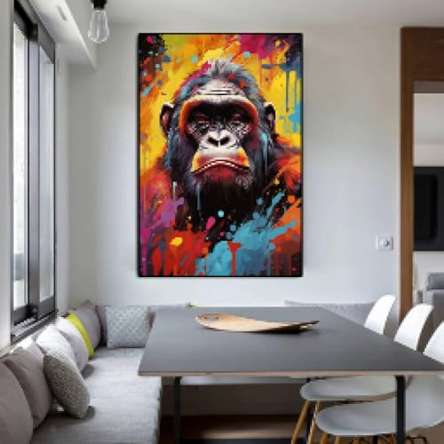 Affiche abstraite singe graffiti art mural 50x75 cm