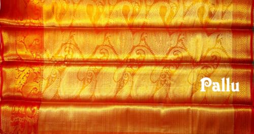 Image of VFCollections Women's Kanchipuram Silk Pure Pattu Sarees With Blouse