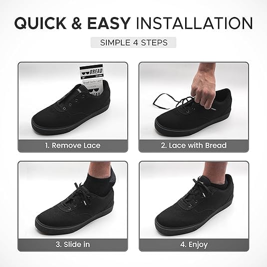 Image of Bread Elastic Shoelaces - Tie Once, Slip On Convenience - Premium Stretch Laces for Boots, Running Shoes, and Everyday Wear