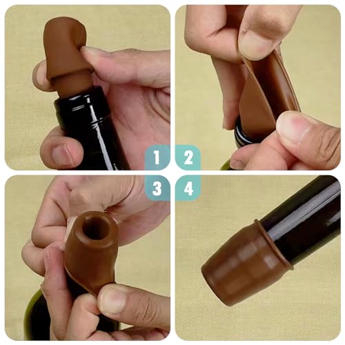 Jemey Rolha de garrafa de vinho reutilizável, 8 peças de rolhas de vinho espumante para garrafas de