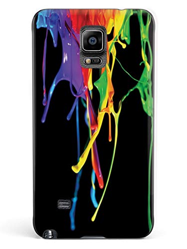Inspired Cases - 3D Textured Galaxy Note 4 Case - Rubber Bumper Cover - Protective Phone Case For Samsung Galaxy Note 4 - Rainbow Paint Drip #TOP25