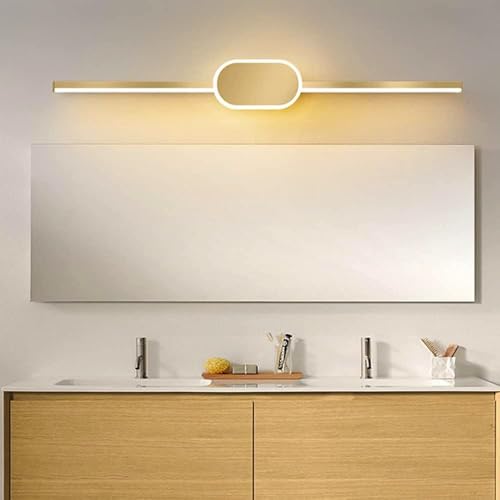 Image of Groeien Pack of 2 | 18 watt LED 3 Color Linear Gold Body Picture Photo Frame /Mirror Bathroom Wall Light (Warm+Natural+Coolwhite)(Linear Glow-Gold, 2)