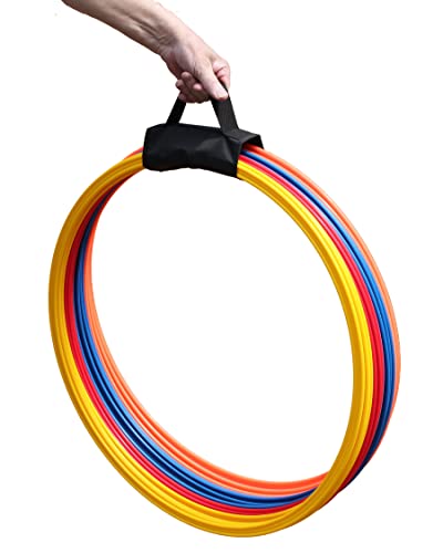 SPORTIKEL24 16 x Multifunktions-Ringe & Tragehalter - ø 70 cm - 4 Farben - Trainingshilfe für Fußball, Leichtathletik & Hundesport Cover