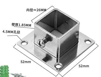 4 Pcs Square Post Bases Stainless Steel Flange Anchor Bases Heavy Duty Post Brackets for Fence Deck Railing Support Posts Accessories, Decking Posts (1