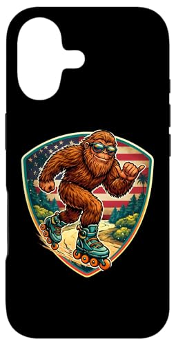 Sasquatch Rollerblading�r�b�O�t�b�g�V���J���[���[�u���[�h�A�����J�� �X�}�z�P�[�X iPhone 17 �p
