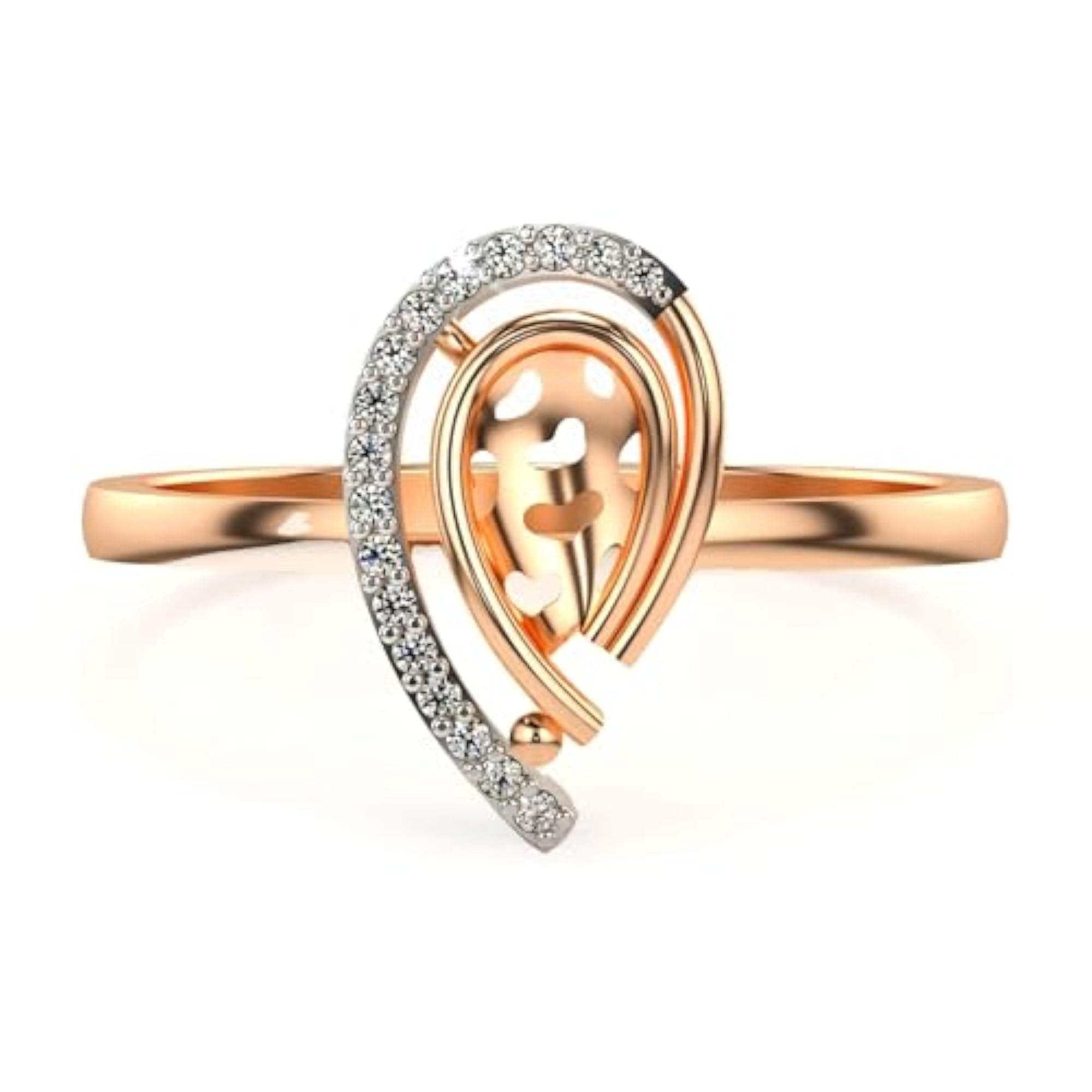 Women's Sterling Silver & Lab Grown Diamond 0.07cts Elegant Ring