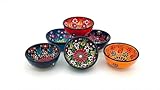 Ayennur Turkish Ceramic Pinch Bowls Set of 6 – Small Dipping Bowls for Charcuterie Boards, Appetizers, Snacks & Sauces -Handcrafted Turkish Bowl for Serving, Decor & Gifts (3.2”)