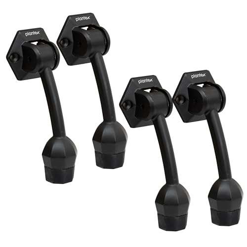 Image of Plantex Door Stopper for Main Door /5-Inch Stopper with Rubber Grip /Stoppers for Wooden Door /Stops for Door - Pack of 4 (Z-Black)