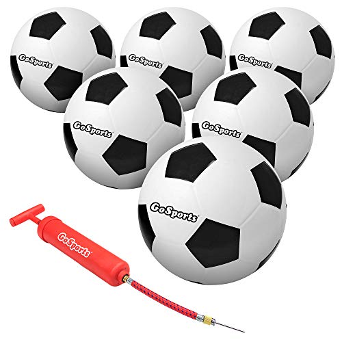 Gosports Playground Soccer Ball 6 Pack - Indestructible Rubber Construction For Play On Any Surface, Includes Ball Pump & Carry Bag #TOP16