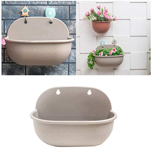 Yardwe Hanging Succulent Planter 1Pc Pp Resin Flower Pot Vertical Planter With Hanging Hole Wall Mounted Planter Pot For Home Garden Balcony Decor Hanging Plant Container #TOP6