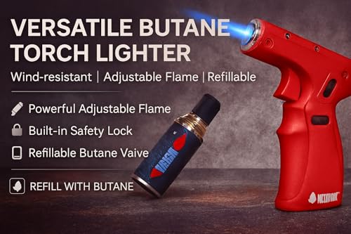 Encendedor soplete de butano Newport Zero estilo pistola rojo miniatura 4