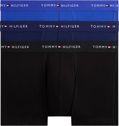 Tommy Hilfiger 3P DTM Boxer da Uomo Nob Blu/PRP Nvy/Blk L