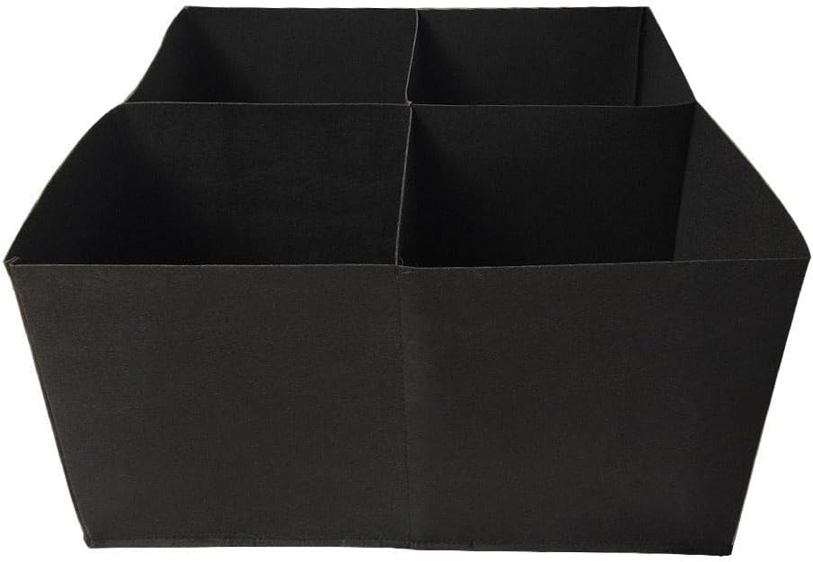 SagaSave 4 Girds 17 Gallon Plant Grow Bags, Vegetables Planter Raised Bed for Growing Potatoes Flower, Square Plant Growing Container Bags for Outdoor