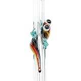 Hummingbird Glass Straws 8 in x 9.5 mm Rainbow Gecko Made With Pride In The USA - Perfect Reusable Straw For Smoothies, Tea, Juice, Water, Essential Oils - With Cleaning Brush