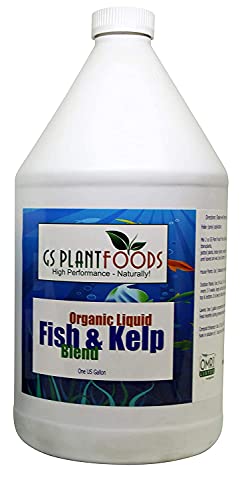 Omri Listed Fish & Kelp Fertilizer for Plants (1 Gallon) - Organic Fertilizer for Vegetables, Trees, Lawns, Shrubs, Flowers, Seeds & Plants - Hydrolyzed Fish and Seaweed Blend