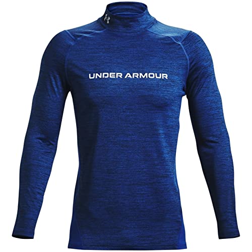 Under Armour Mens CoolGear Fitted Mock Base Layer Top Tech Blue M