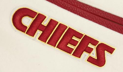 Pro Standard Mens NFL Kansas City Chiefs Retro Classics Varsity Jacket Eggshell/Red 2XL - Image 6