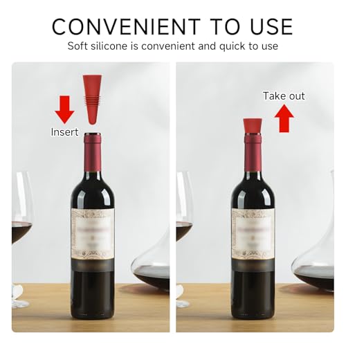 8 piezas Tapones para Vino de Silicona Alimentaria, Apón Universal para Botella, Boquillas Reutilizables con Sellado Hermético Accesorios Prácticos para Conservación y Servicio - imagen 5