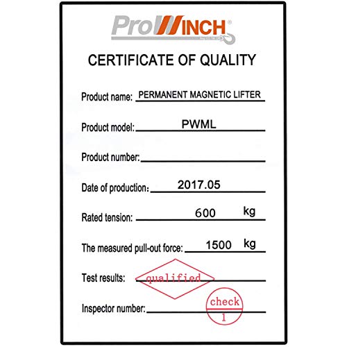 Prowinch Magnetic Lifter 1300 lbs Capacity Crane Hoist Lifting Magnet Neodymium Iron 600kg Metal Lifting Magnet