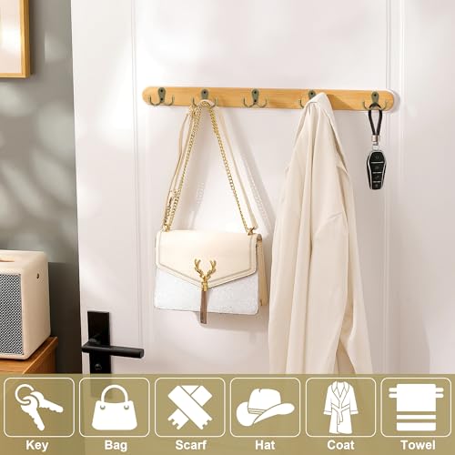 Tunejoy Kleiderhaken Garderobenhaken Doppelhaken Wandhaken Metall mit Schrauben für Badezimmer Küche 10 Stück Matt Bronze