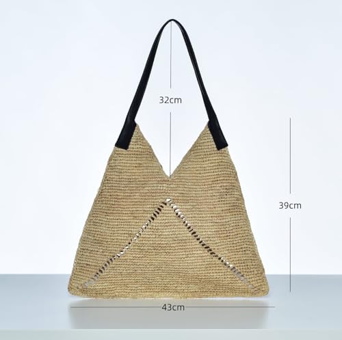 Women's Straw Woven Crochet Shoulder Bag - Versatile Beach & Vacation Handbag4