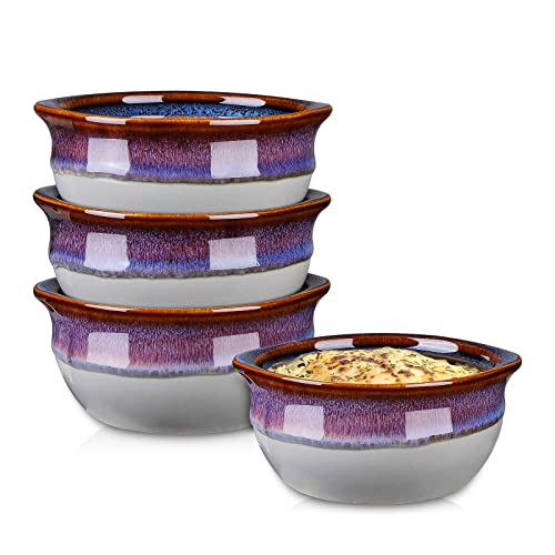 Selamica Ceramic 12 Oz French Onion Soup Bowls, Small French Onion Soup Crocks For Appetizer Cheese Stews Chili Casserole, Microwave Oven Safe, Christmas Gift, Set Of 4, Grey #TOP24