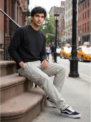Image of DEELMO Men's Stylish Multi-Pocket Cargo Pants || Casual Fit Pants Trousers || Stylish Trousers for Men || Men's Cargo (MD501 01 08)