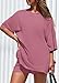 KIRUNDO 2 Piece Sets for Women Summer Lounge Sets Casual Oversized Tshirts Shorts Matching Airport Travel Outfits Postpartum(Pink, X-Large)