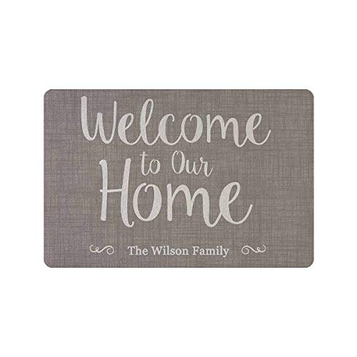 MyPupSocks Custom Door Mats Outside Text Name Welcome to Our Home Personalized Door Mats for Frint Door