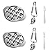 DOITOOL Juego de 2 platos para caracoles de acero inoxidable con 12 agujeros con pinzas para caracoles y tenedores para caracoles para restaurante de hoteles