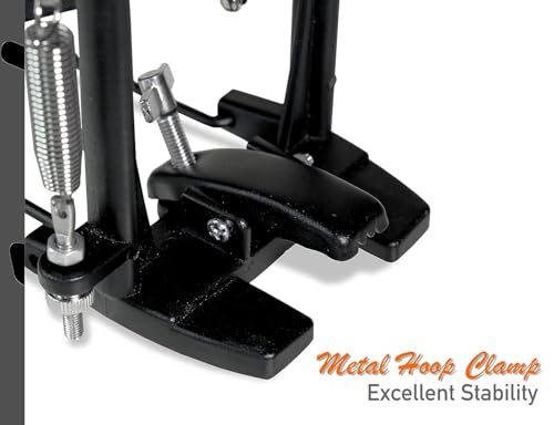 Image of Softline Pro SP41 Single Bass Drum Pedal Heavy Duty Chain Drive Kick Pedal with Double Side Beater, Adjustable Spring, Anti-Slip Anchor Spikes & Rim Clamp for Drum Set