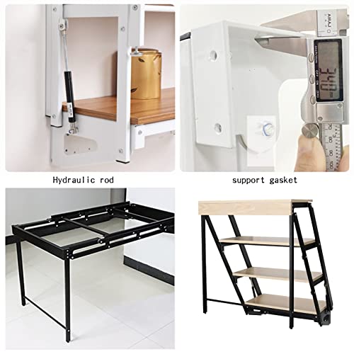 Folding Tables Invisible Wall Mounted Kitchen Dining Table Multi-Function Folding Floating Table With Screws Space Saving-Stable Sturdy (Color : F, Size : L 120 X W 60 X H 73Cm) #TOP5