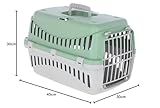 Kerbl Pet Transportbox Expedion, Mint/hellgrau, 45x30x30 cm, Hundebox, Katzenbox, Hundetransport, Kunststoff, kleine Hunde, Katzen