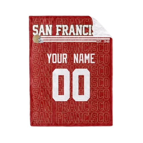 Image of ANTKING San Francisco Throw Blanket for Men Women Boy Custom Name and Number Gifts