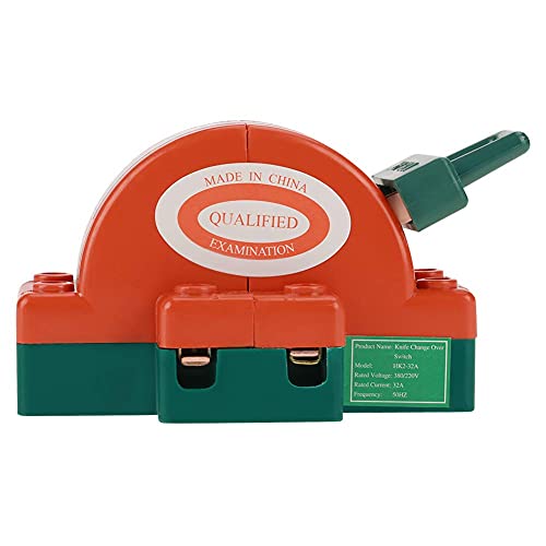Oumefar 2Pcs 32A AC 220V 2 Pole Double Throw Knife Safety Disconnect Switch Copper DPDT Knife Safety Switch for home appliances