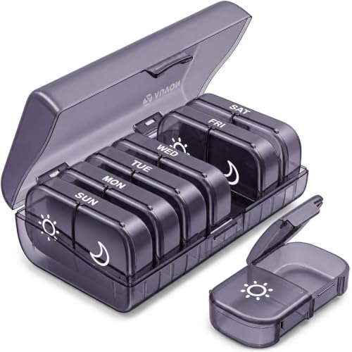 Image of AUVON Weekly Pill Organizer 2 Times a Day, One-Sided Opening, Easy to Use