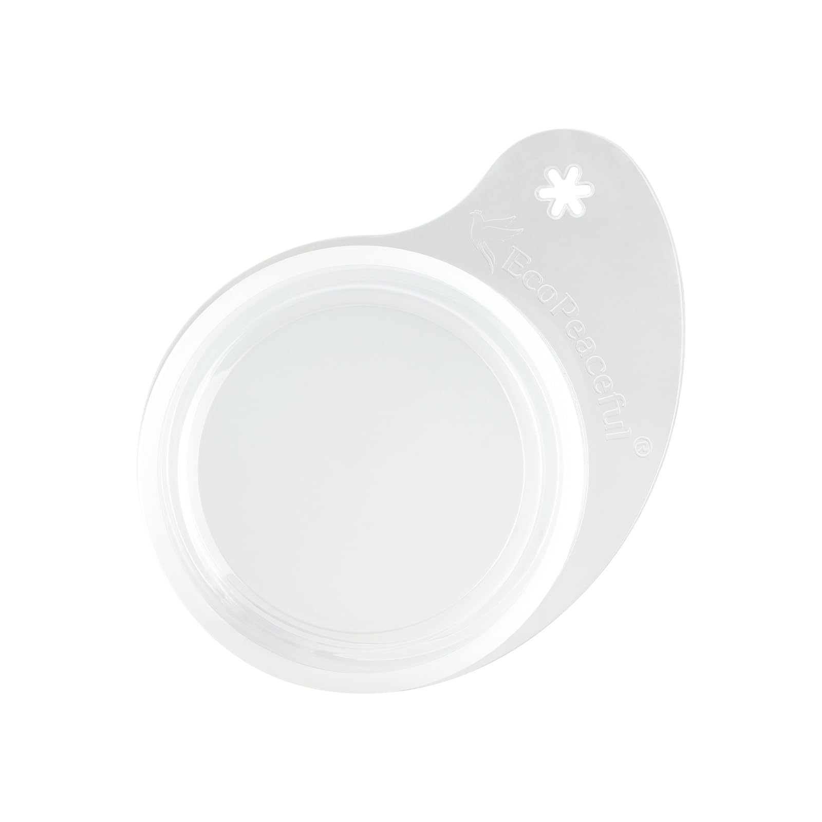 4 EcoPeaceful Silicone Mason Jar Lids with Utensil Holder (Clear, 4 Lids - One Size Fits Both - Regular & Wide Mouth)