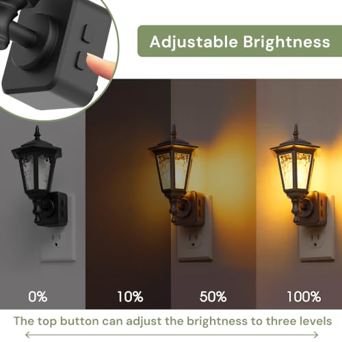 Image of L LOHAS LED Amber Night Lights Plug into Wall, Dimmable Night Light Vintage