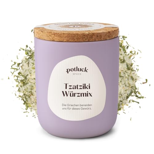 Potluck | Tzatziki Gewürzmix | Gewürzzubereitung im Keramiktopf | 100g | Mit natürlichen...