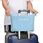 EverSnug Travel Blanket and Pillow - Ultra-Soft, Compact & Lightweight, 65x40 Inches, with Carry Case, Luggage Sleeve & Backpack Clip for Airplane Comfort (Ice Blue) - Image 4