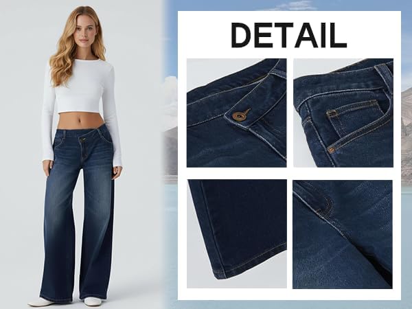 Women's High Waisted Wide Leg Baggy Jeans Loose Fit Stretchy All Seasons Casual Fashion - Image 6