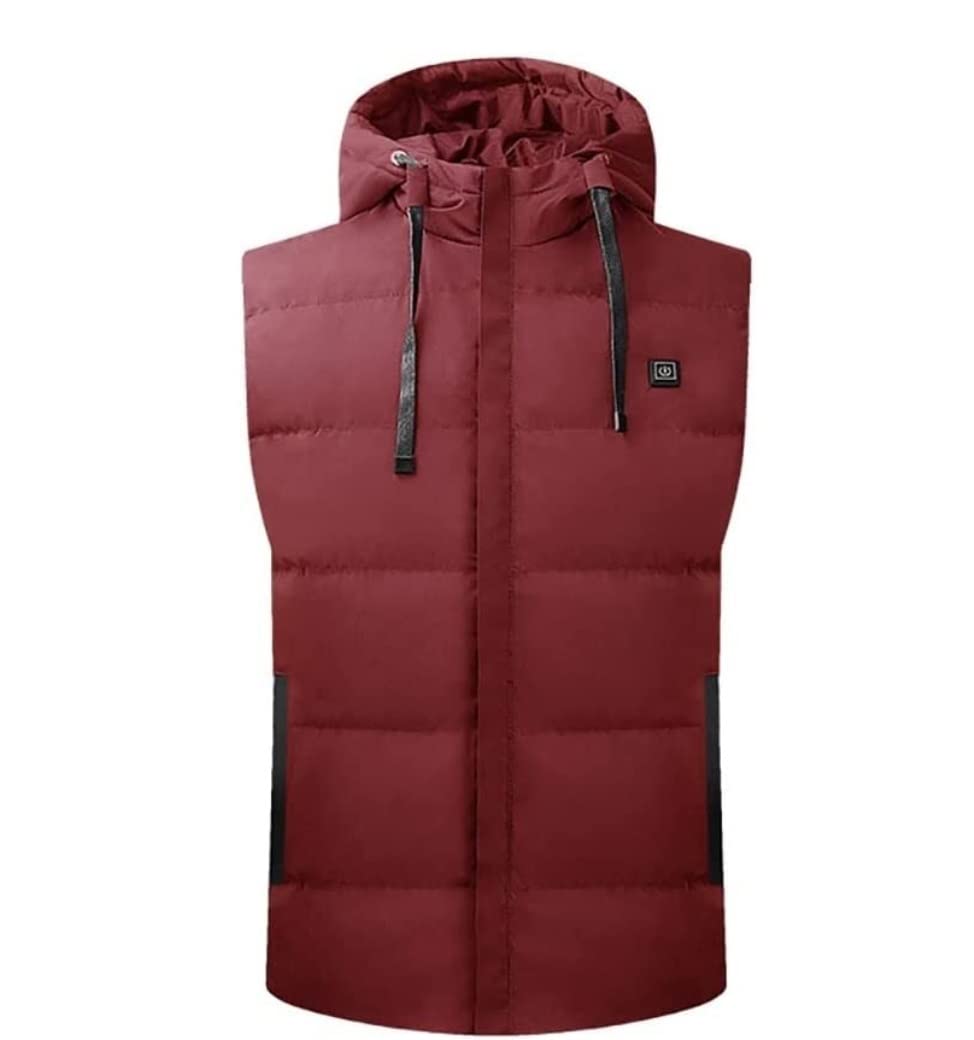 Ciepła Kamizelka Outdoorowa Męska podgrzewana kamizelka Zimowe ocieplane kurtki z kapturem Bez rękawów Można prać Bodywarmer
