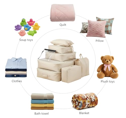 9 Set Packing Cubes for Suitcases Travel Luggage Sets Packing Organizers, Travel Organizer Bags Luggage Organizer with Shoe/Tioletry/Laundry Bag - Image 8