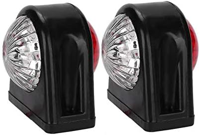 2X 8 LED Side Marker Lights 12/ 24V Trailer Side Lamp Double-Sided Warning White Red light for Truck RV Caravan