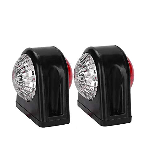 2X 8 LED Side Marker Lights 12/ 24V Trailer Side Lamp Double-Sided Warning White Red light for Truck RV Caravan