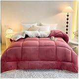CHALEUR DOUBLE FACE: Couette/couvertures d'hiver chaleur double face, la version A est un tissu de velours sculpté épaissi, la version B est un tissu en laine d'agneau doux et confortable, les tissus épais et doux offrent une chaleur moelleuse. Forte chaleur, vous garde au chaud tout l'hiver.