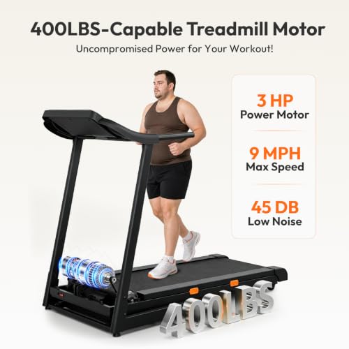 Image of THERUN Incline Treadmill, 0-12% Auto Incline Treadmill for Running and Walking, 400 lbs Weight Capacity, Wide Belt,3.0HP,18 inch LED Screen, 2 Layers Shock-Absorbing