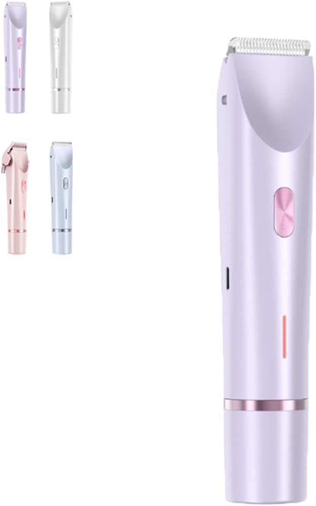 Bikini Trimmer for Women,2-in-1 Dual Head Electric Razor,USB Rechargeable Cordless Bikini Electric Shaver, IPX7 Waterproof Dry & Wet Use,Cordless,Painless Body Hair Trimmer (Purple)