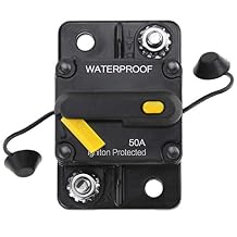 12V-36V DC Manual Reset Button 50 Amps Waterproof Circuit Breaker for Car Rv Marine Automotive Stereo Audio Electronic Motor System